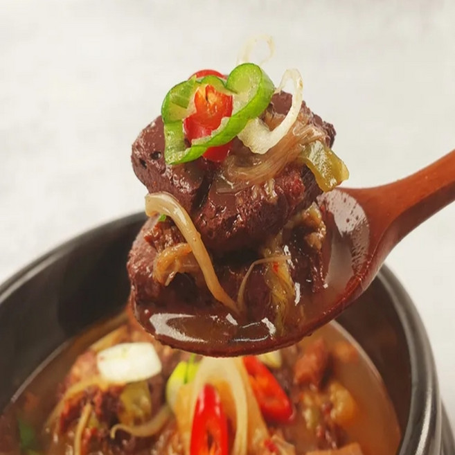 [당일배송]우거지가 푸짐한 국내산 선지 해장국, 2개, 700g