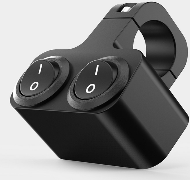 우리파파 오토바이 핸들바 온오프 방수 스위치 1구 2구, 스위치 2구, 1개