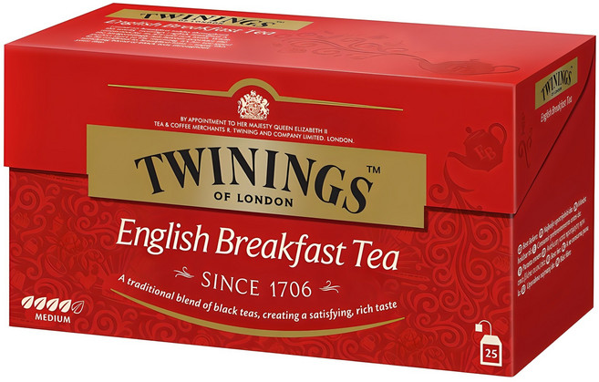 트와이닝 잉글리쉬 브랙퍼스트 티백, 2g, 25개입, 1세트