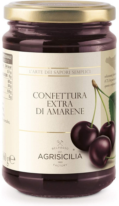 이탈리아 아그리시칠리아 AGRISICILIA 체리잼 (아마레나) 수제 고품질 마멀레이드잼 360g, 1개
