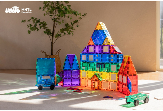 비컴비 MNTL 스타 맥타일즈 108pcs (클래식 컬러) 자석 블럭 교구 소근육발달 색감놀이 창의력 장난감, 1개