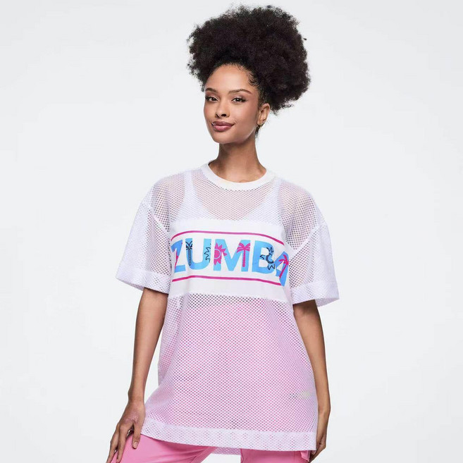 YS댄스 ZW 줌바 댄스복 상의 줌바웨어 여성 줌바댄스 Zumba 에어로빅복 힙합 2026 티셔츠 박시 메쉬 반팔_ T1185
