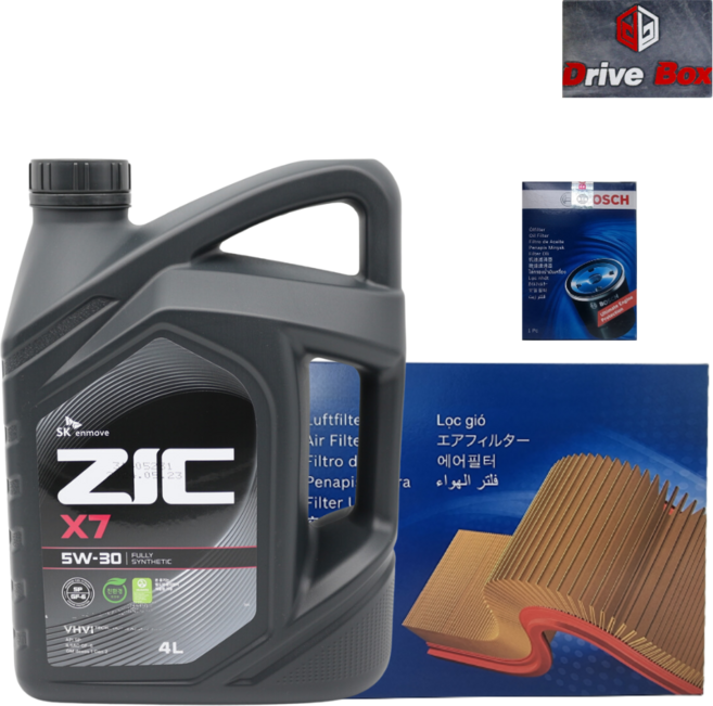 YF쏘나타 2.0 세타엔진 가솔린 LPG 지크 X7 5W30 4L 보쉬필터 세트, 지크 X7 5W30 4L/1182/2409, 1개