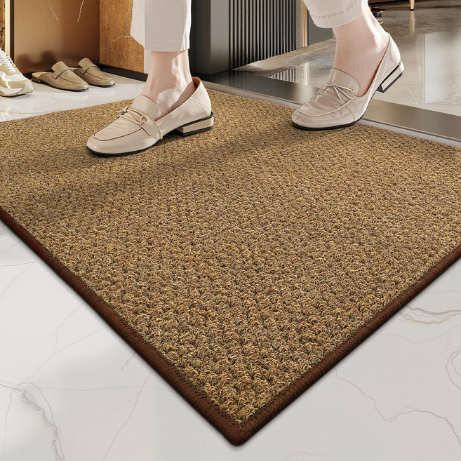 DEXI 1개 바닥 출입구 발판 매트 웰컴 현관 미끄럼방지 발매트 매트 미끄럼방지 세탁 가능 단색 직사각형 손세탁 전용 기계제작 입구 매트 실내외 사용, Brown