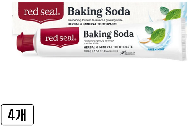 레드씰 베이킹 소다 치약, 100g, 4개