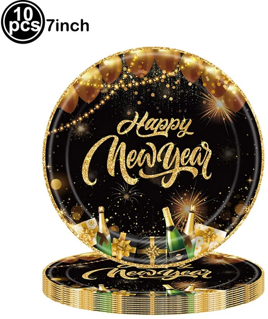 2026년 새해 테마 파티 블랙 골든 장식 배너 스파이럴 케이크 토퍼 풍선 전야 용품, 06 초콜렛