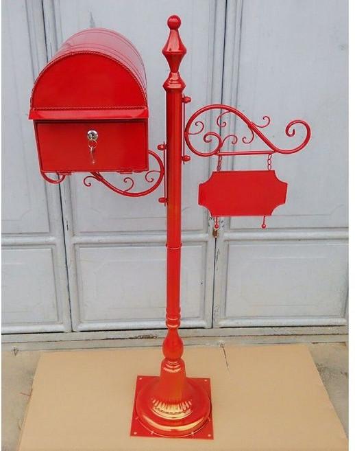 철제 전원주택 스탠드 우체통 인테리어 정원 가든, 9. 레드세트