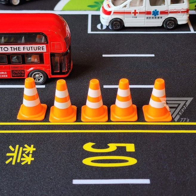 交通三角錐玩具 道路場景配件 迷你交通錐 認知號誌模型, 橘色, 1個