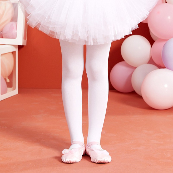 여아용 발레 타이트 화이트 고탄력 통기성 어린이 스타킹 유아용 발레 스타킹