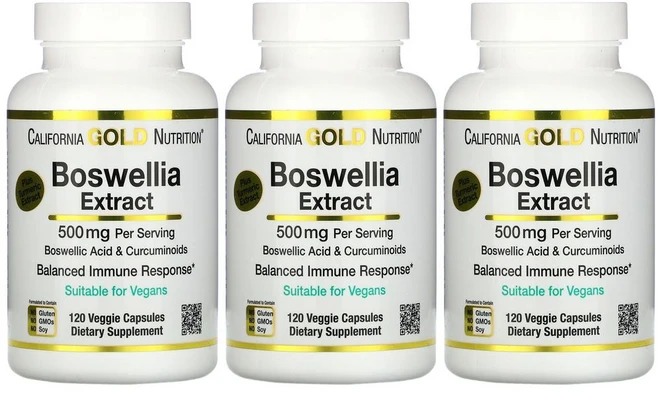 캘리포니아 골드 뉴트리션 Boswellia 보스웰리아 250mg 120정 베지캡슐 강황 뿌리 추출물 + 분말 200mg 함유 X 3EA, 3개 - 쿠팡