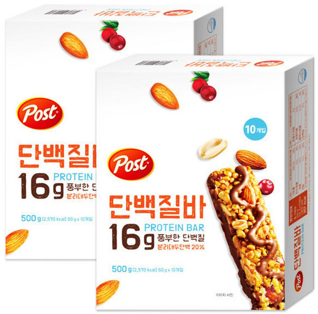 포스트 단백질바, 500g, 2개
