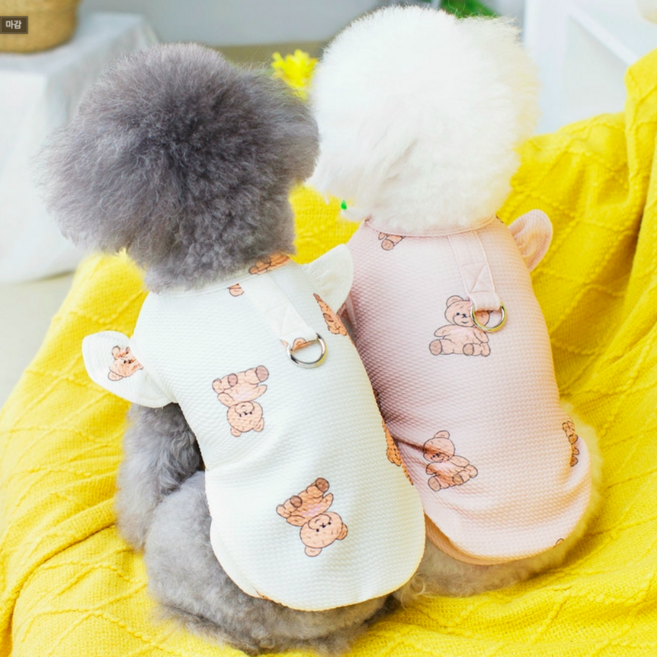 아워트레져스 프릴 곰돌이 하네스 티셔츠, 프릴 아이보리, 1개