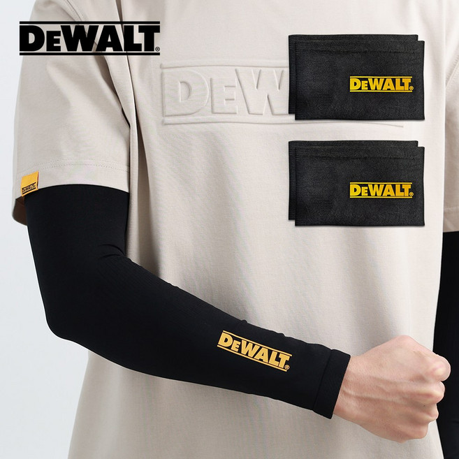 디월트 무봉제 자외선차단 쿨토시, 2개, 블랙