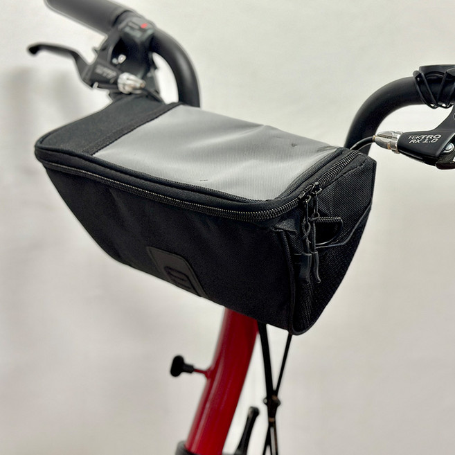 에스비 핸들바가방 핸들바백 수납 자전거 핸들 가방 전동킥보드 겸용 벨크로타입, 27 x 14 x 11.5cm, 1개, 블랙