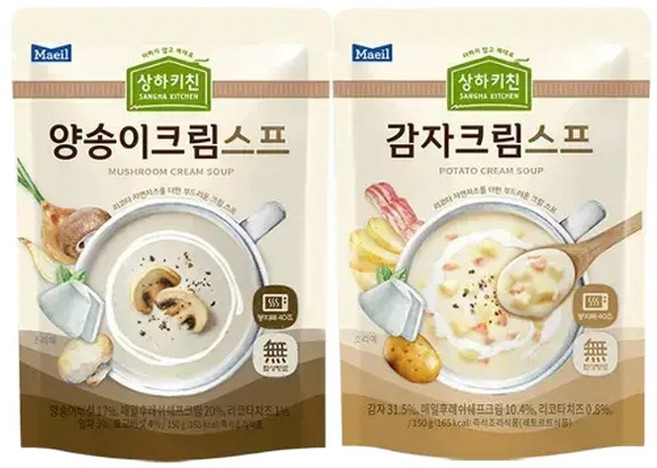 상하목장 슬로우키친 양송이+감자크림스프 150g 3개입 각1박스(총2박스), 1개