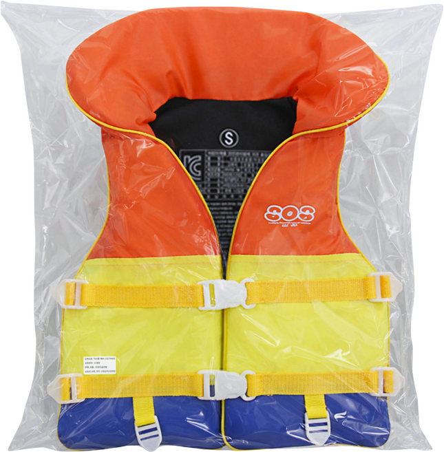 (따사롬) 국산 KC인증 어른 & 아이 지키미 SOS 수영 조끼 부력 보조복 ( 우리 아이 안전 선택이 아닌 물놀이 필수 아이템 ) from 티제이글로벌, 색동 구명조끼 사이즈 (S), 1개