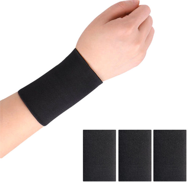 미소라인F 고탄력 손목밴드 헬스 블랙 손목 보호대, 4개