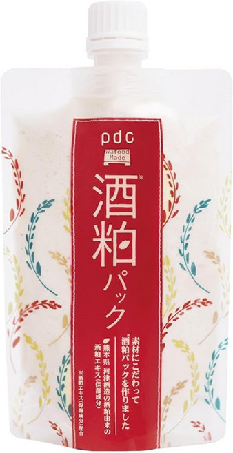 pdc WaFood Made 酒粕パック 深層滋潤提亮膚色面膜 去除老廢角質 打造透亮美肌, 1個, 1個裝