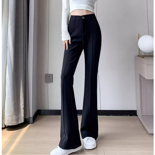 SAHINER 여성 하이웨스트 부츠컷 팬츠 슬림핏 오피스룩 AKZ18