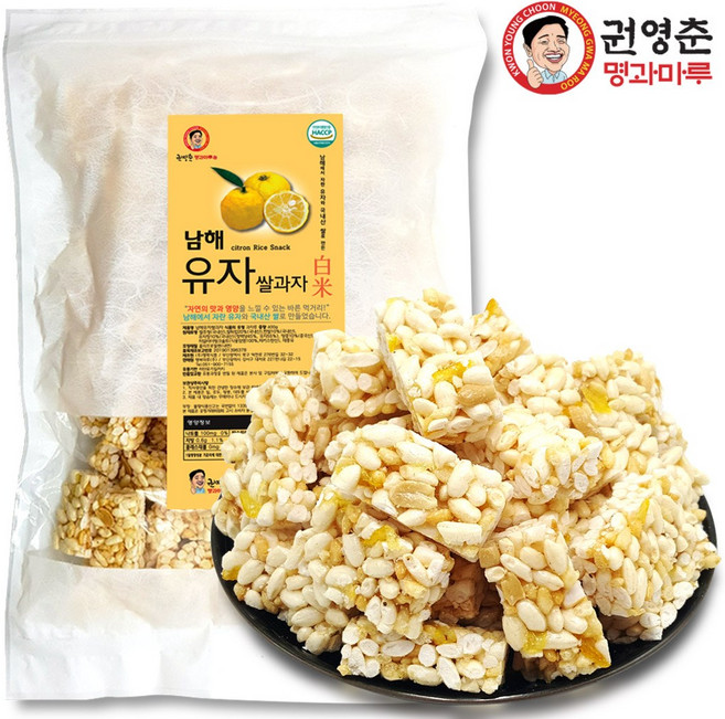 [미래웰푸드] 유자쌀강정 400g 유자쌀과자 권영춘명과 수제강정 해썸마크, 1개