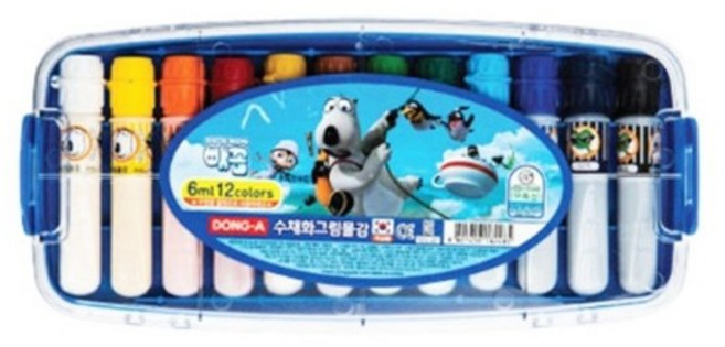 아주문구 동아 사출빼꼼 수채화물감, 12색, 6ml