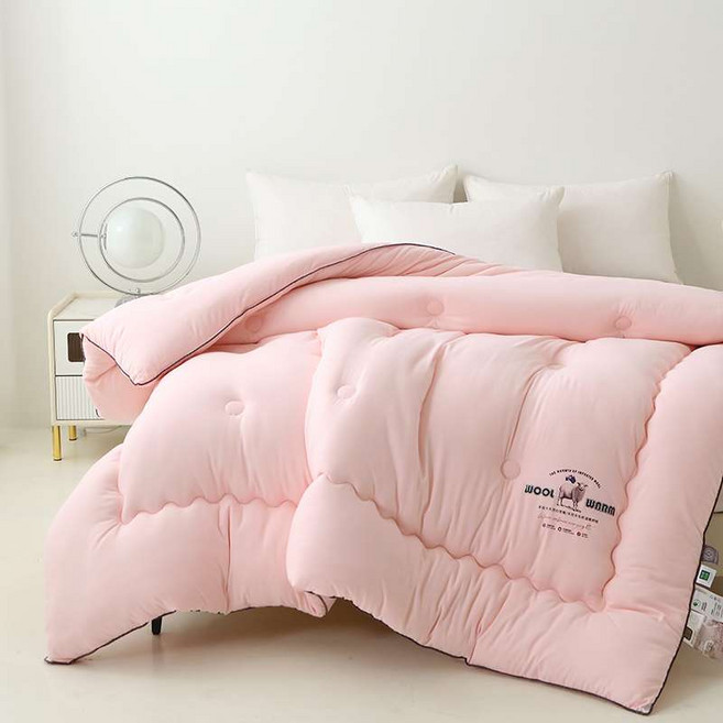 천연양모이불 포근한 겨울용 사계절 침구세트 호텔식 고급스러운 포근함 따뜻함, 【호주 수입 양모 이불 - 핑크】