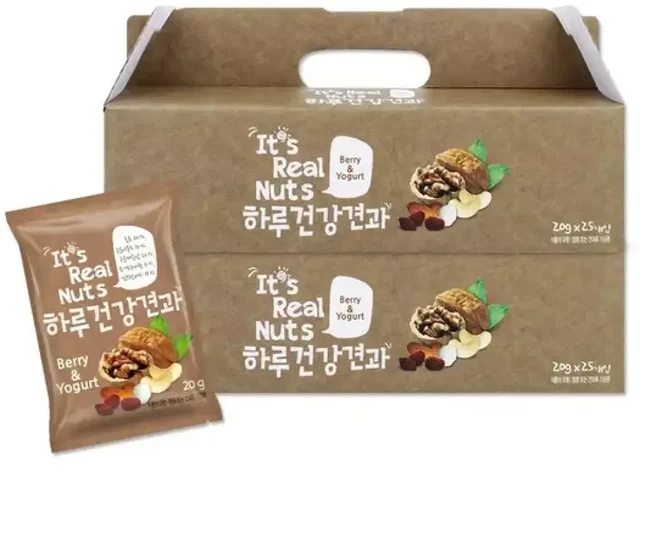 리얼넛츠 하루건강견과 베리앤요거트 2박스 박스당 20g×25봉 총 50봉, 20g, 1세트