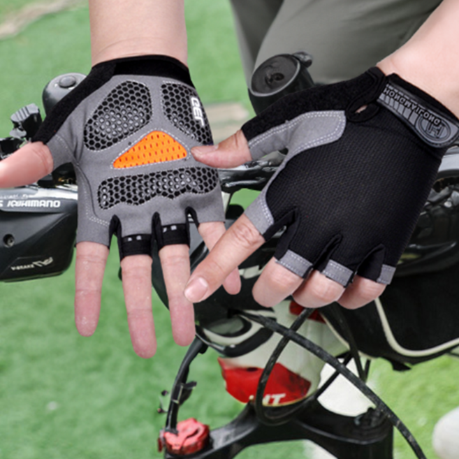 그레나 자전거 반장갑 논슬립 싸이클 라이딩 장갑, 1개, 블랙