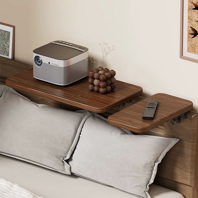 침대선반걸이 사이드 간이 서브 테이블 협탁 기숙사, A. 월넛 색상 - 두 개 세트 8.5x5cm + 40