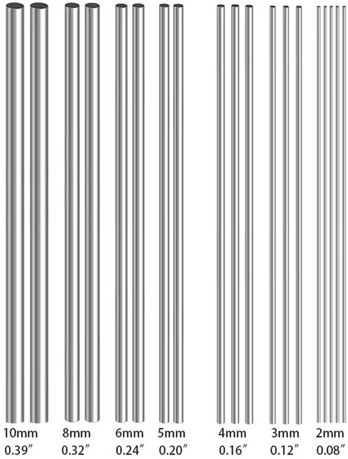 스텐환봉 스텐레스봉 2/5/10개 304 스테인리스 스틸 솔리드 원형 봉 6인치-20인치 12 16인치 선반 바 DIY 공예 도구 직경 2mm 3mm 4mm 5mm 6mm 8mm, [00] 150mm, [00] 2mm 5pcs