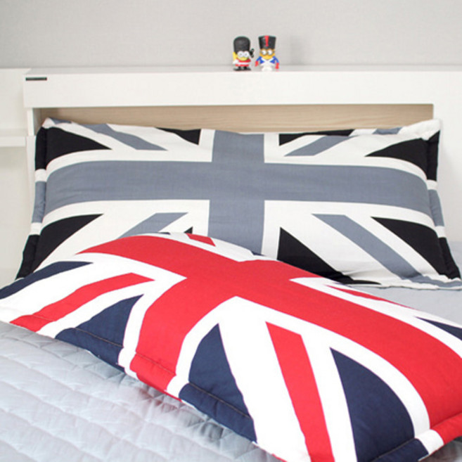 자투리 유니언잭 등쿠션 컷트지 택1, 유니언잭 등쿠션 컷트지 레드, 1개