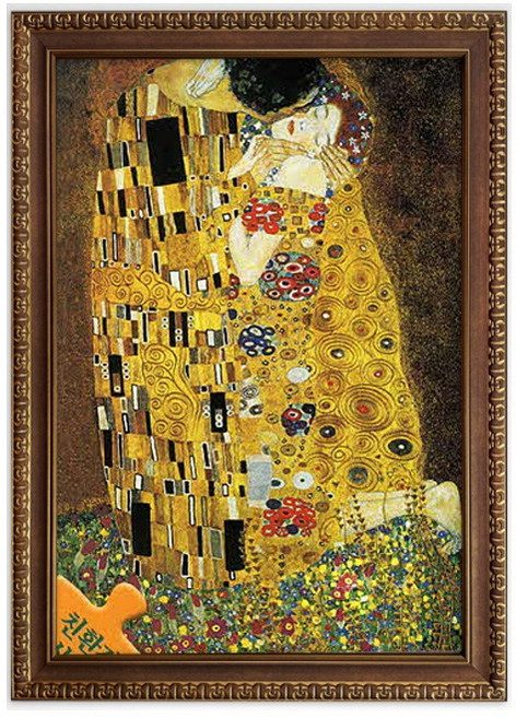 챔버아트 클림트 키스 명화 1000피스 직소퍼즐액자 CA1067, 퍼즐+댄디월넛액자, 1개