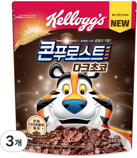 콘푸로스트 다크초코 시리얼, 550g, 3개