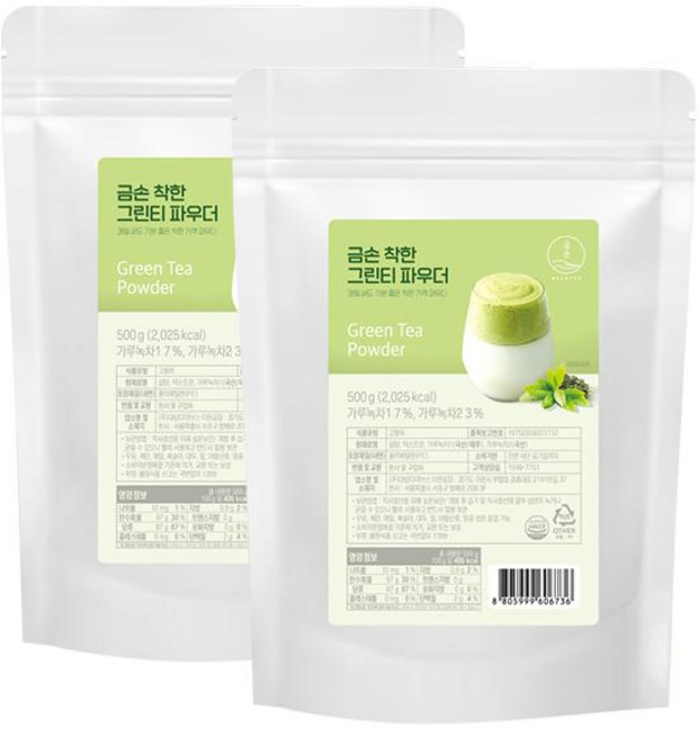 금손 착한 그린티 파우더 500g 2개 묶음, 1개, 2개입