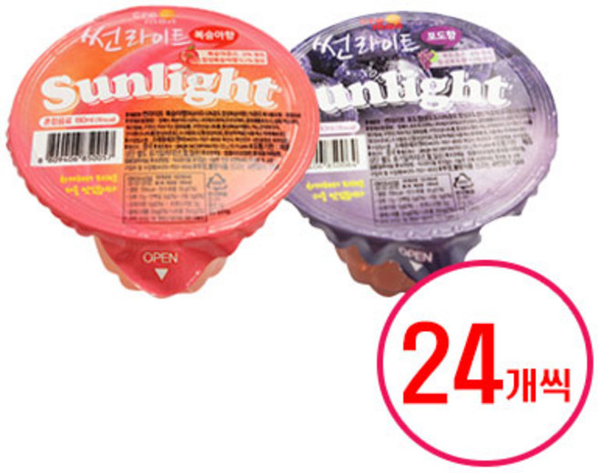썬라이트 젤리 1박스(48개) 포도24+복숭아24, 17g, 1세트