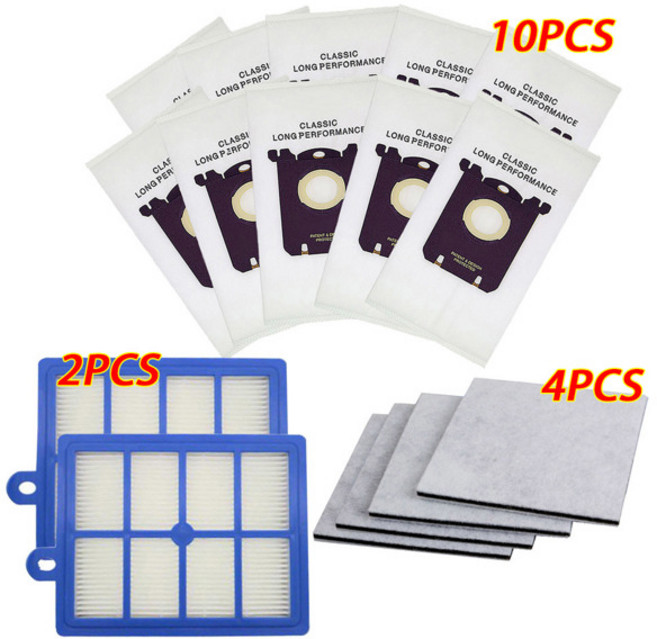 필립스 일렉트로룩스 청소기용 진공 청소기 먼지 봉투 Sbag H2 헤파 필터 2 개 모터 코튼 필터 4 개 0 개, SET-1, 0 CHINA