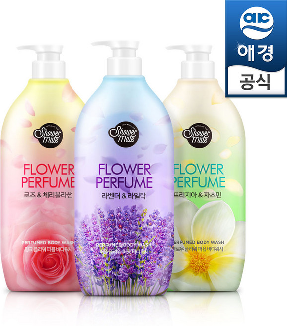샤워메이트 퍼퓸 바디워시 900ml 로즈+라벤더+자스민, 모든피부, 1개