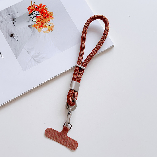 허니코코 튼튼한 로프 핸드폰 손목 스트랩 ( 전기종 호환 가능), 1개, 브라운