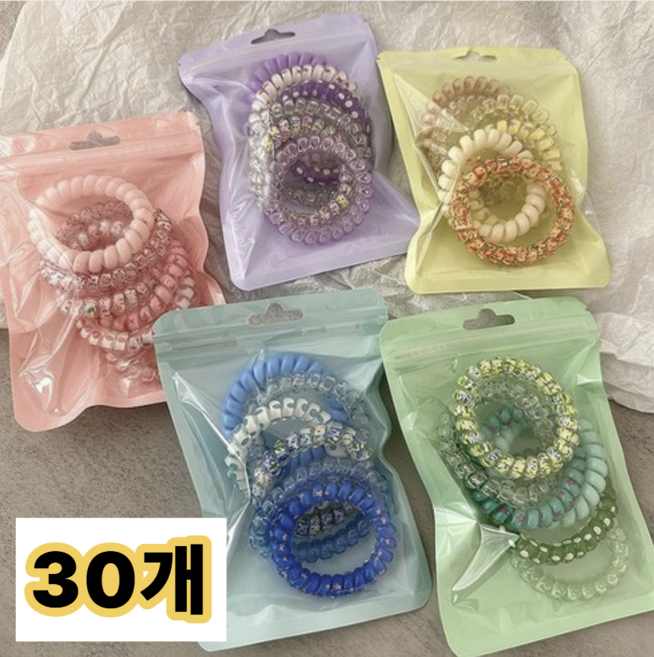 리브온 데일리 머리끈 대용량 세트 컬러 믹스 30개