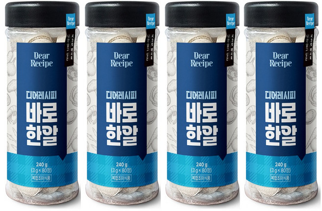 디어레시피 바로한알 코인 육수 멸치 80정, 4개, 240g