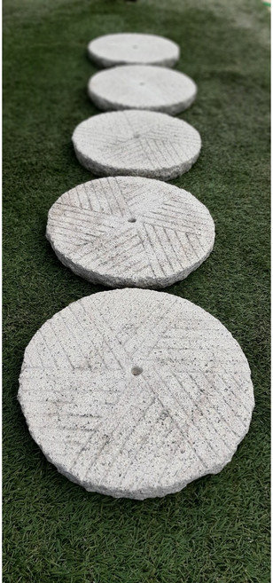 [레드조경] 화강석 빗살무늬 지름30cm 두께5cm, 10kg, 3개