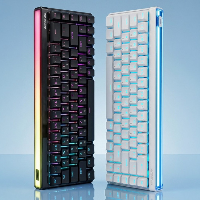 MCHOSE Ace68 Air 유선 8K 래피드트리거 자석축 텐키리스 키보드, Ace68 Air (한글자판), 화영자석축 화이트