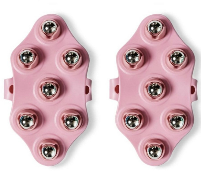 위시월드 림프 롤링 지압 마사지볼, 2개, 핑크, 메탈