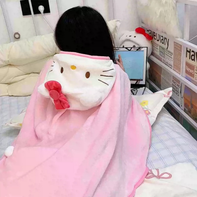 Hello Kitty 連帽午睡毯 辦公室空調蓋毯