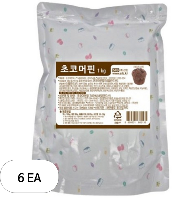 이홈베이킹 초코머핀믹스, 1kg, 6개