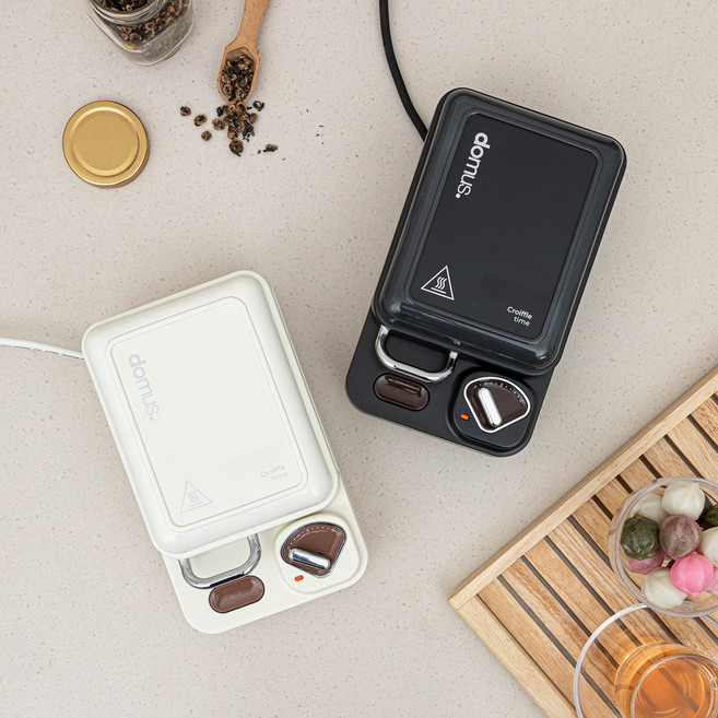 도무스 크로플 타임 와플메이커 타이머 1구 교체형 플레이트 2종 샌드위치