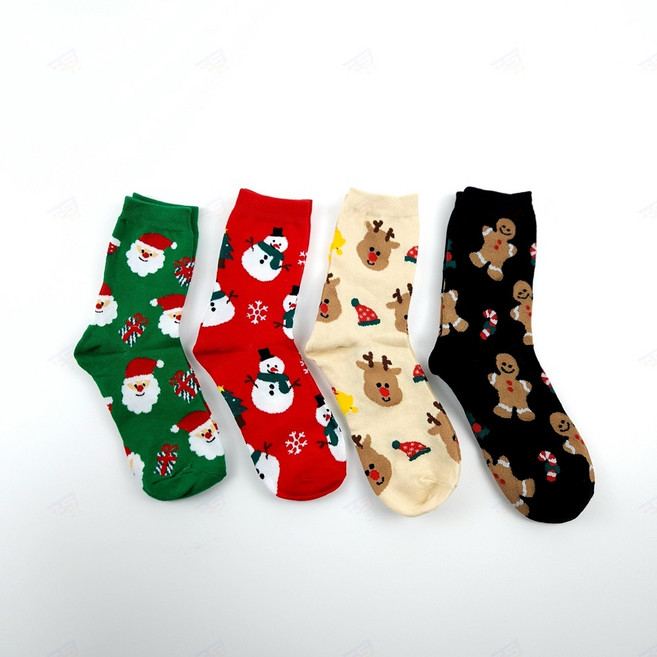 중목 양말 캐주얼 청소년 학생 성탄양말 수면 윈터삭스 여성 홈파티 겨울 쫀쫀한 캐릭터 루돌프 발목양말 남자 여자 크리스마스 예쁜 부드러운 니트 패션 산타 삭스 두꺼운