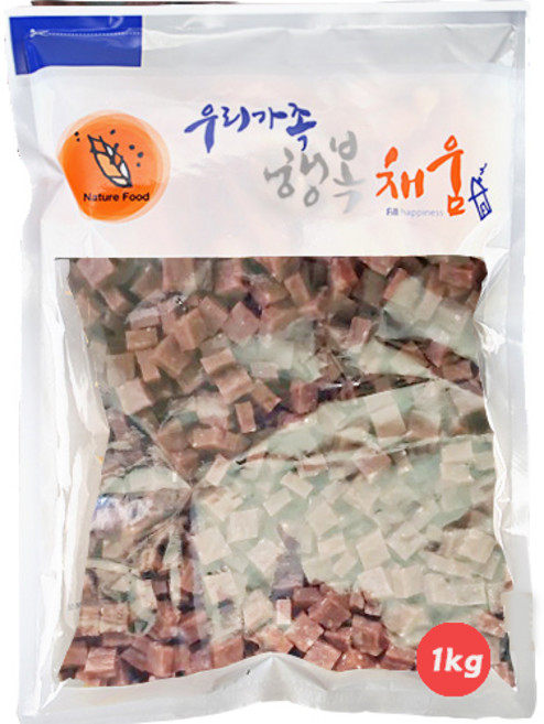 국내산 강아지 대용량 수제 큐브 건조간식 1kg, 1개, 연어