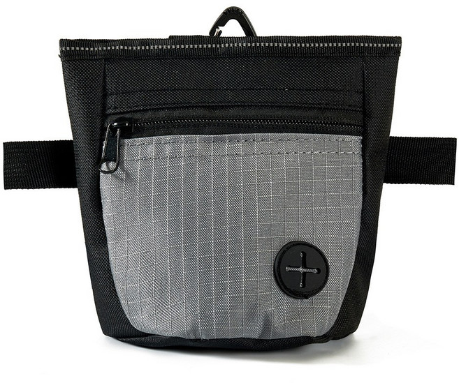 이지유 강아지 자석 포켓 트릿백 산책 간식주머니 훈련가방, 1개, 블랙