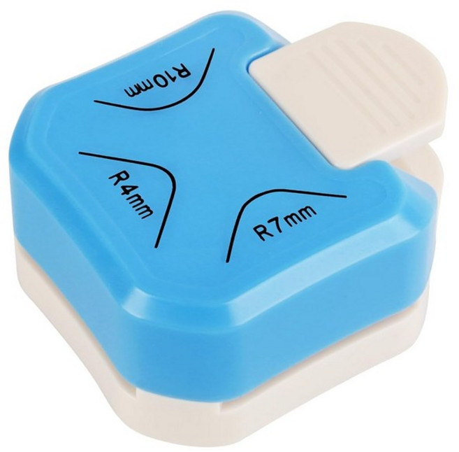 종이 코너 펀치 카드스톡용 커터 라운더 3 in 1 R4mm R7mm R10mm 원형 공예 카드 제작 스크랩북 용품 Blue, 1세트
